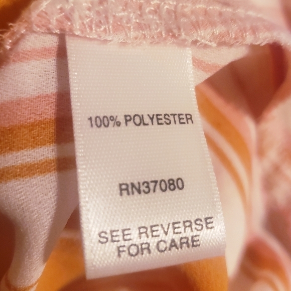 Cato Est. 1949 Stripe Multicolored Top Blouse Women's Large L Collared V- Neck - Picture 4 of 5